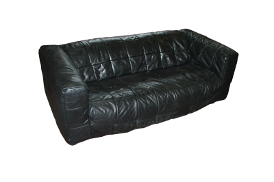 divano club in pelle nera